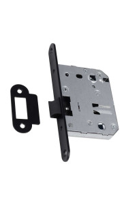 Защёлка сантехническая с пластиковым язычком PLAST50/70 BLACK (черный матовый)