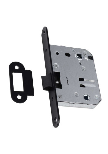 Защёлка сантехническая с пластиковым язычком PLAST50/70 BLACK (черный матовый)
